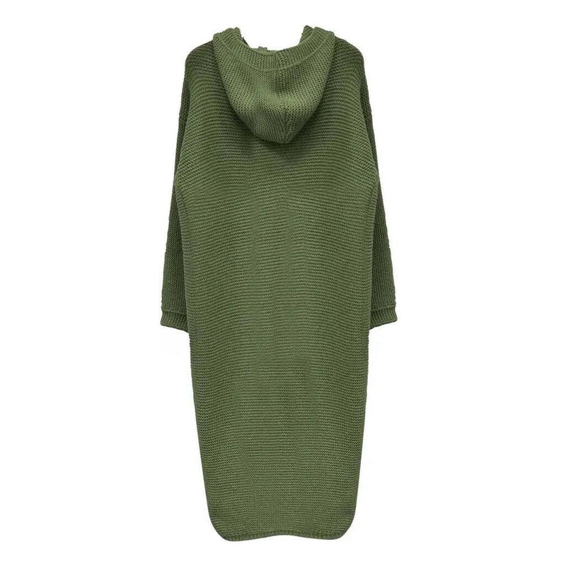 Isabelle - Cozy Hooded Knitted Cardigan in Long Length
